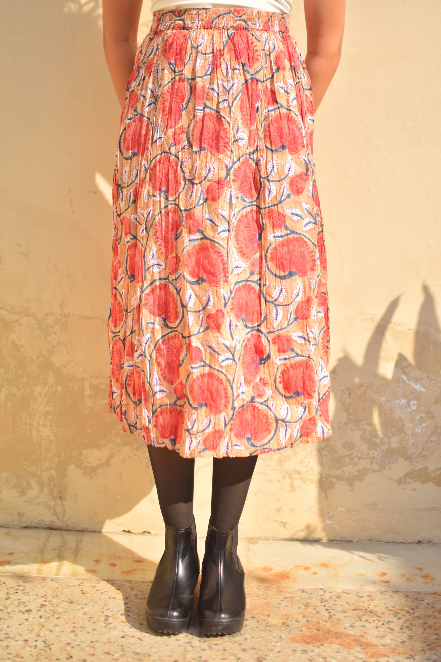 Cotton Hand Block printed Skirts in midi length in Melbourne, VIC.