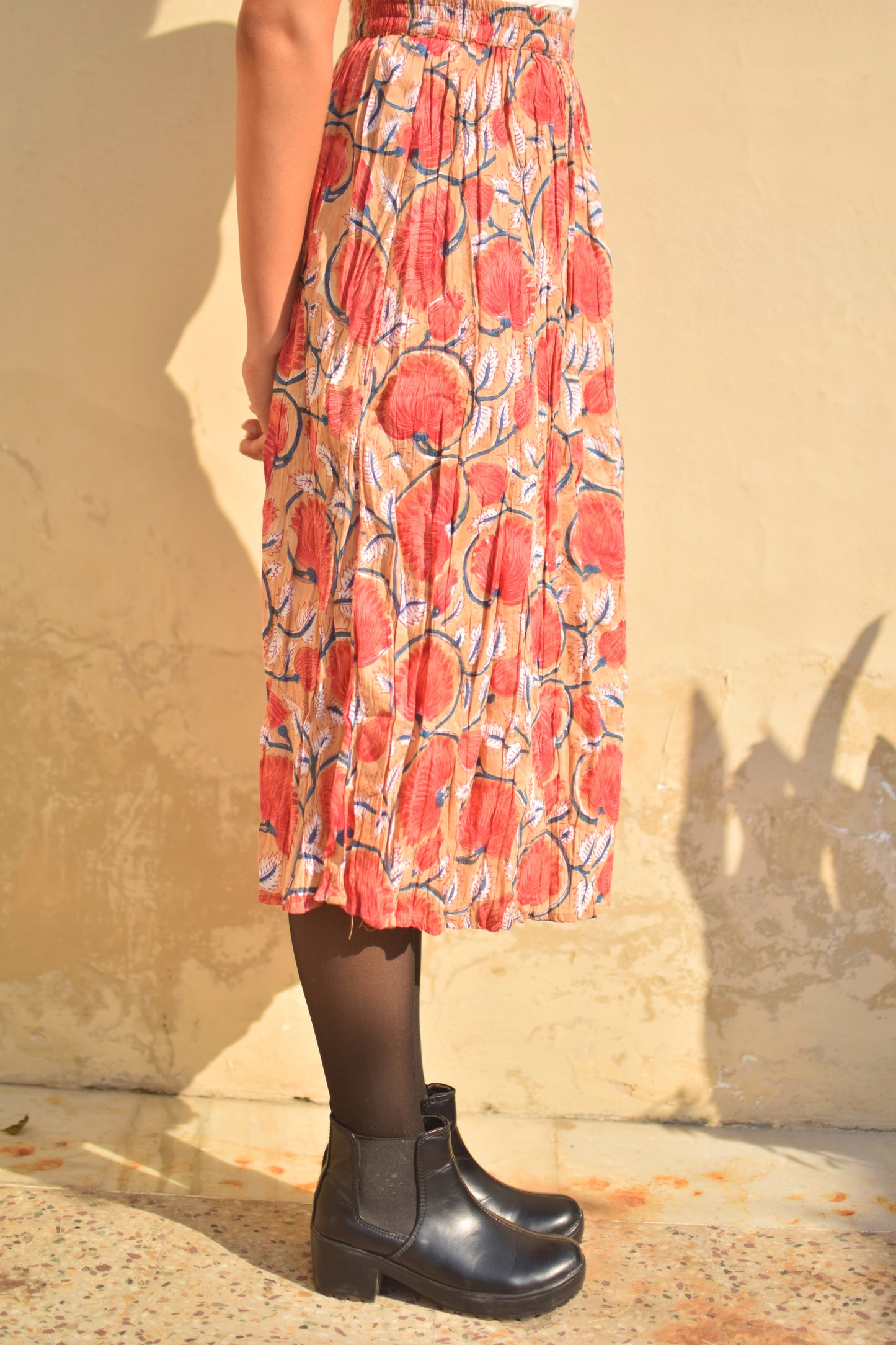 Cotton Hand Block printed Skirts in midi length in Melbourne, VIC.