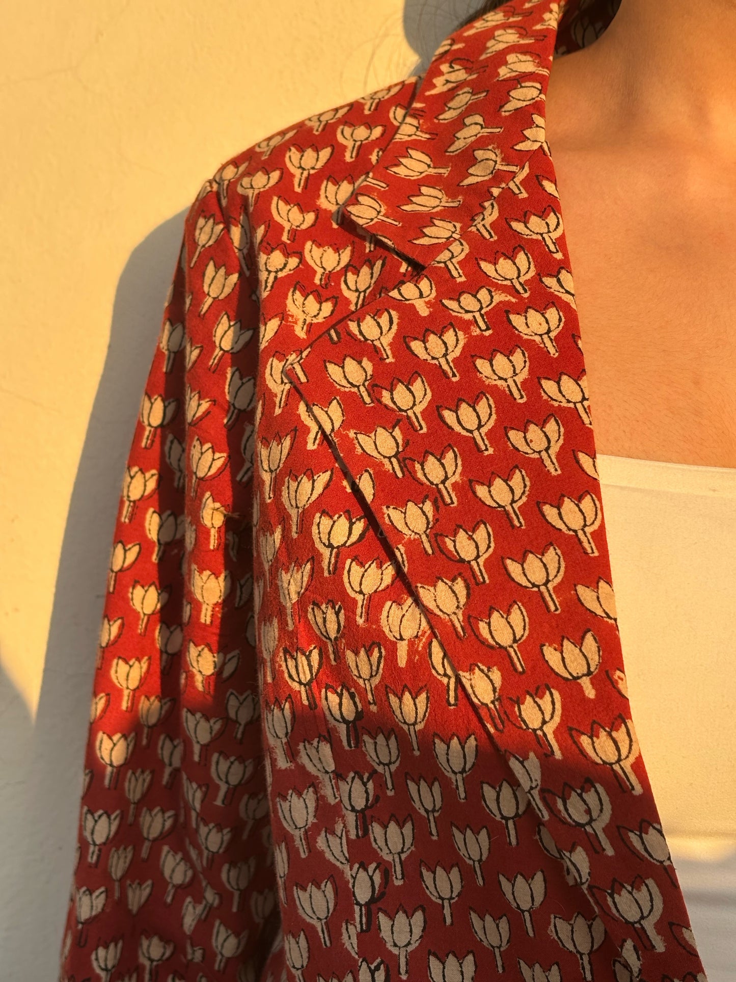AFSANA- Cotton Jackets in Red Lotus