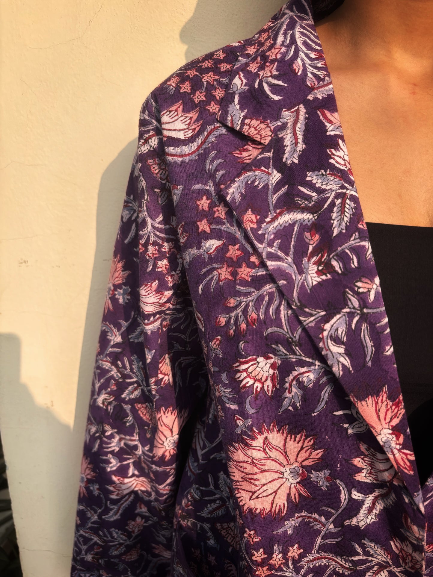 AFSANA- Cotton Jackets in Purple Floral