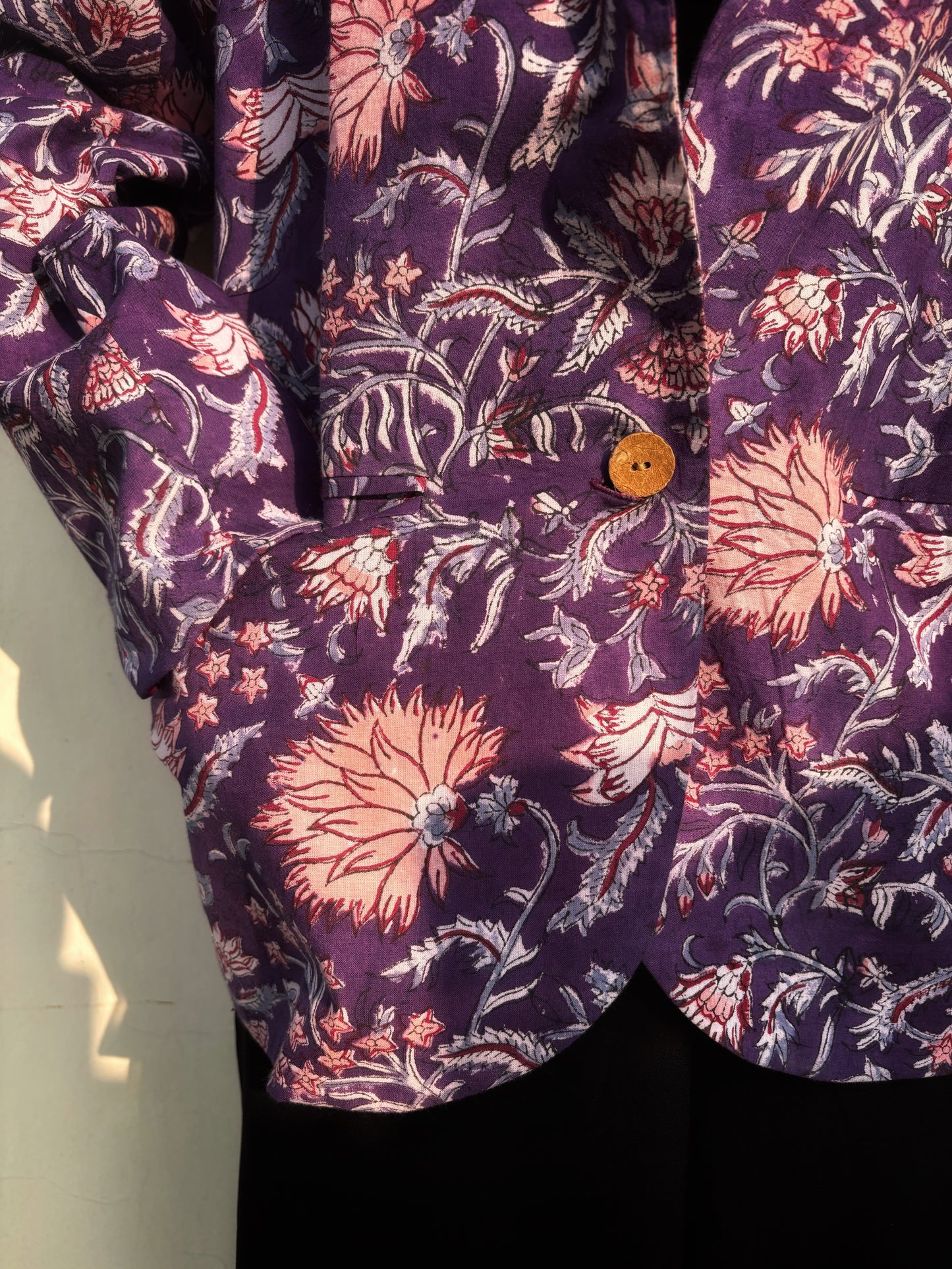 AFSANA- Cotton Jackets in Purple Floral