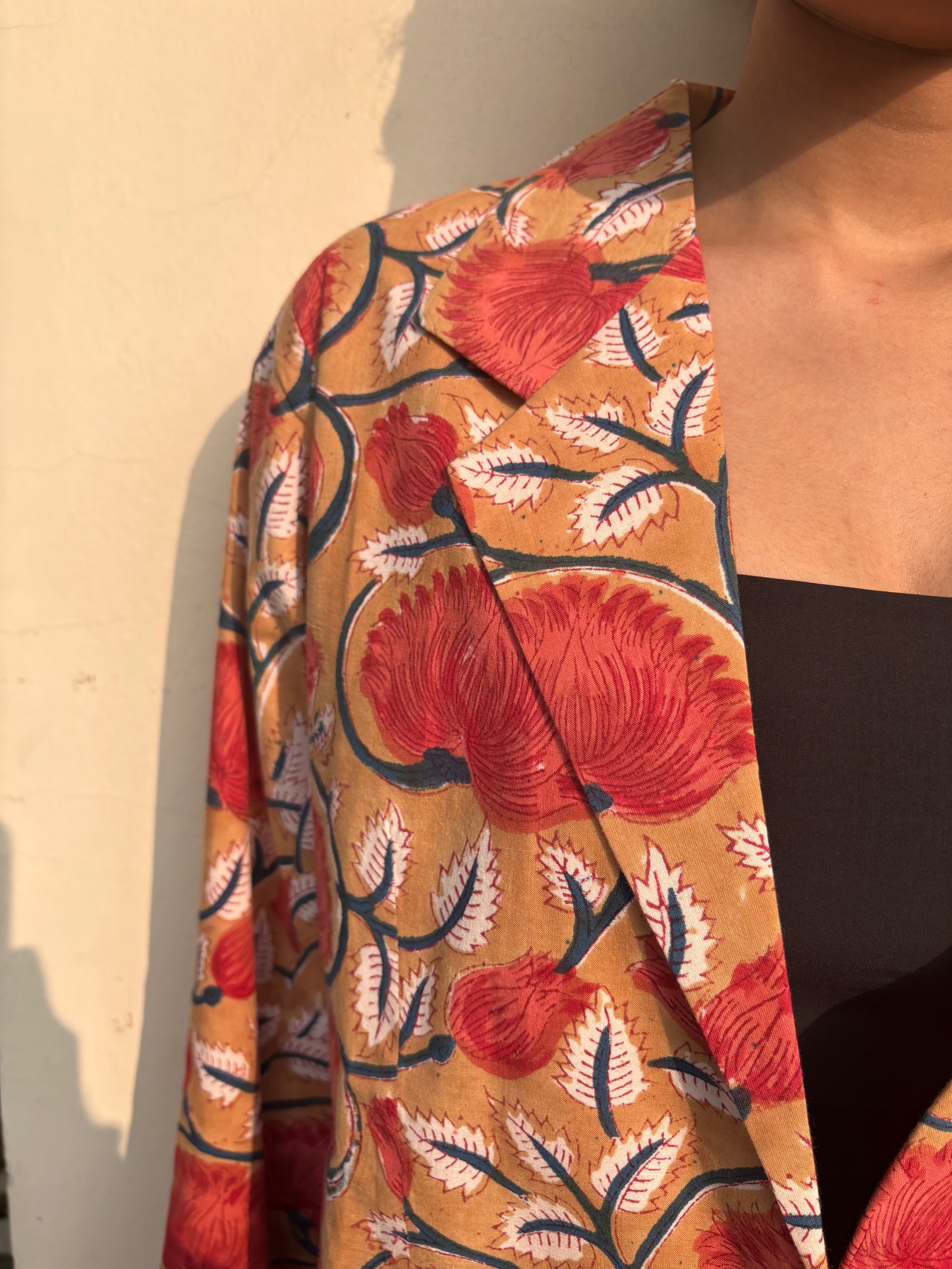 AFSANA- Cotton Jackets in Peach Florals