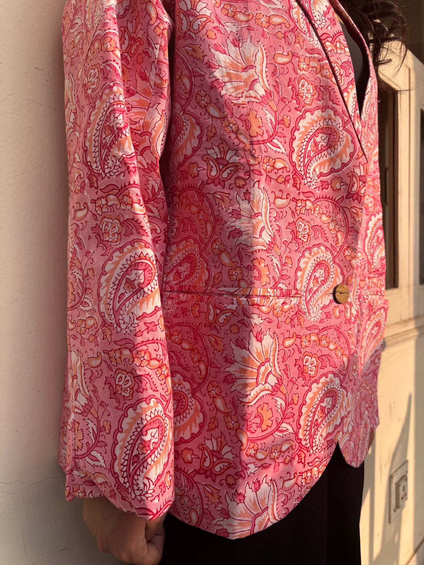 AFSANA- Cotton Jackets in Pink Floral