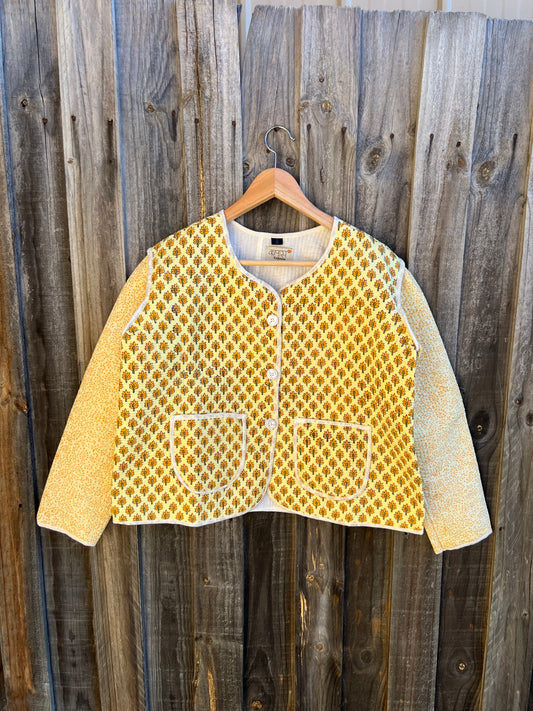 MADHU- Relaxed Fit Quilted Jackets : In Sunny Yellow
