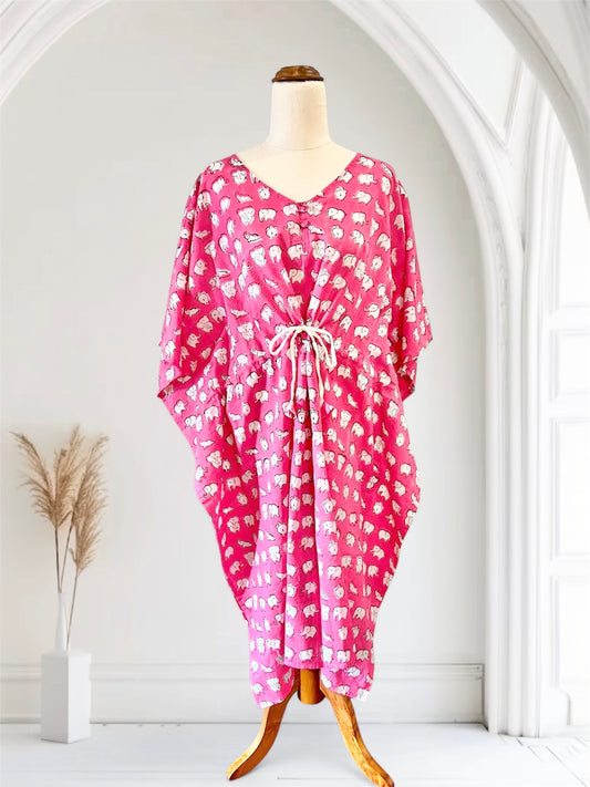 EHSAAS- Midi Length Kaftans in Pink