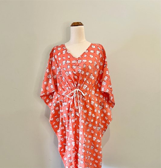 EHSAAS- Midi Length Kaftans in Peach