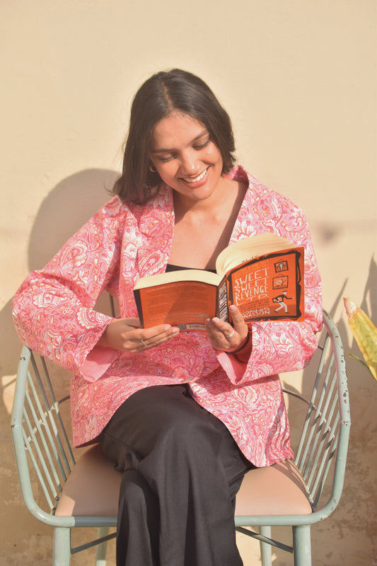 AFSANA- Cotton Jackets in Pink Floral